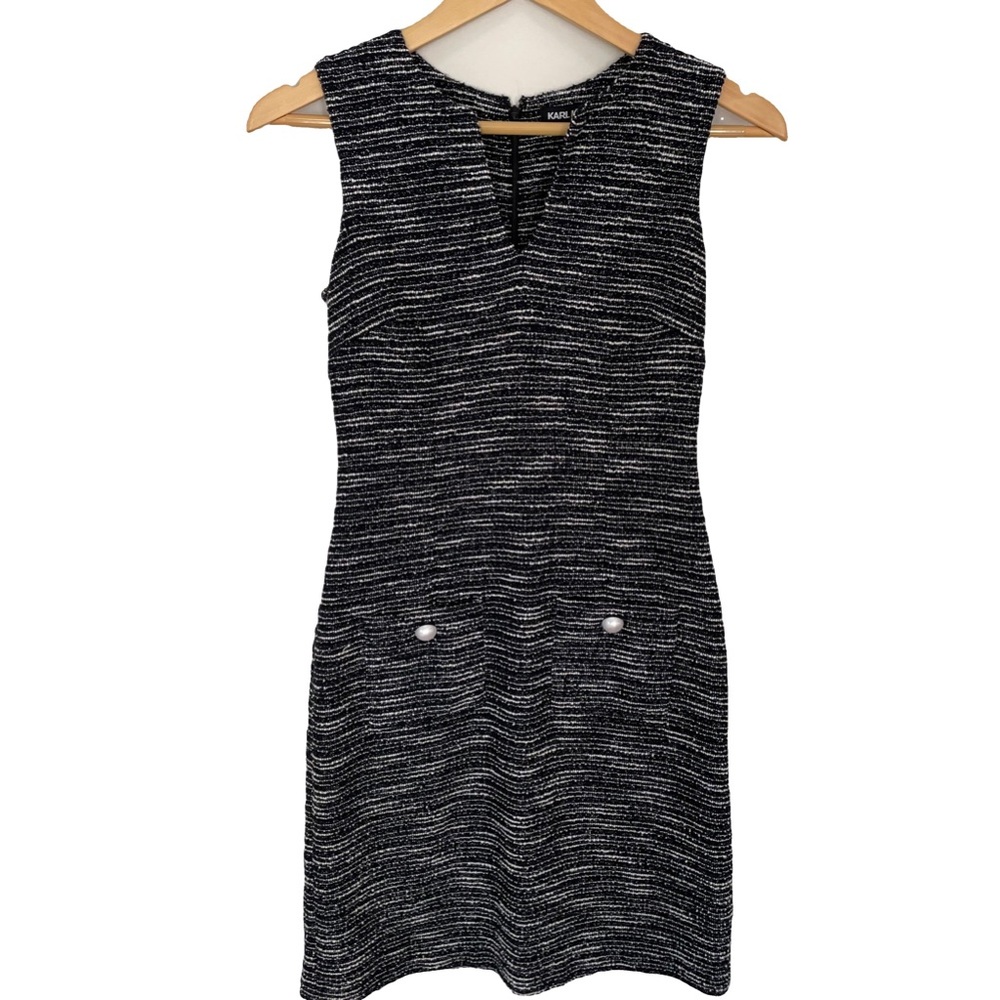 Karl Lagerfeld Paris Tweed Pocket Dress. Size 0